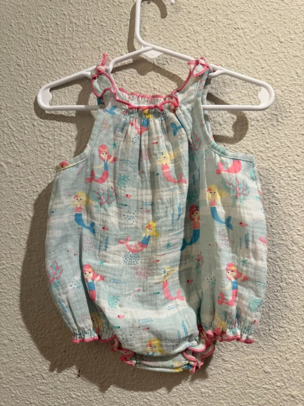 NWT Mud Pie Baby Girl Mermaid Print Bubble Romper 6-9M - Picture 3 of 4